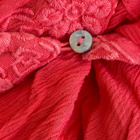 Free People Sweetest Dream Tunic Top L Coral Pink Boho Open Back NWT - Picture 9 of 12